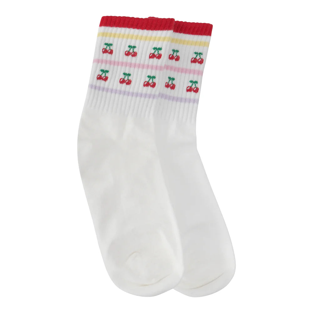 CHERRY RIBBED SOCKS