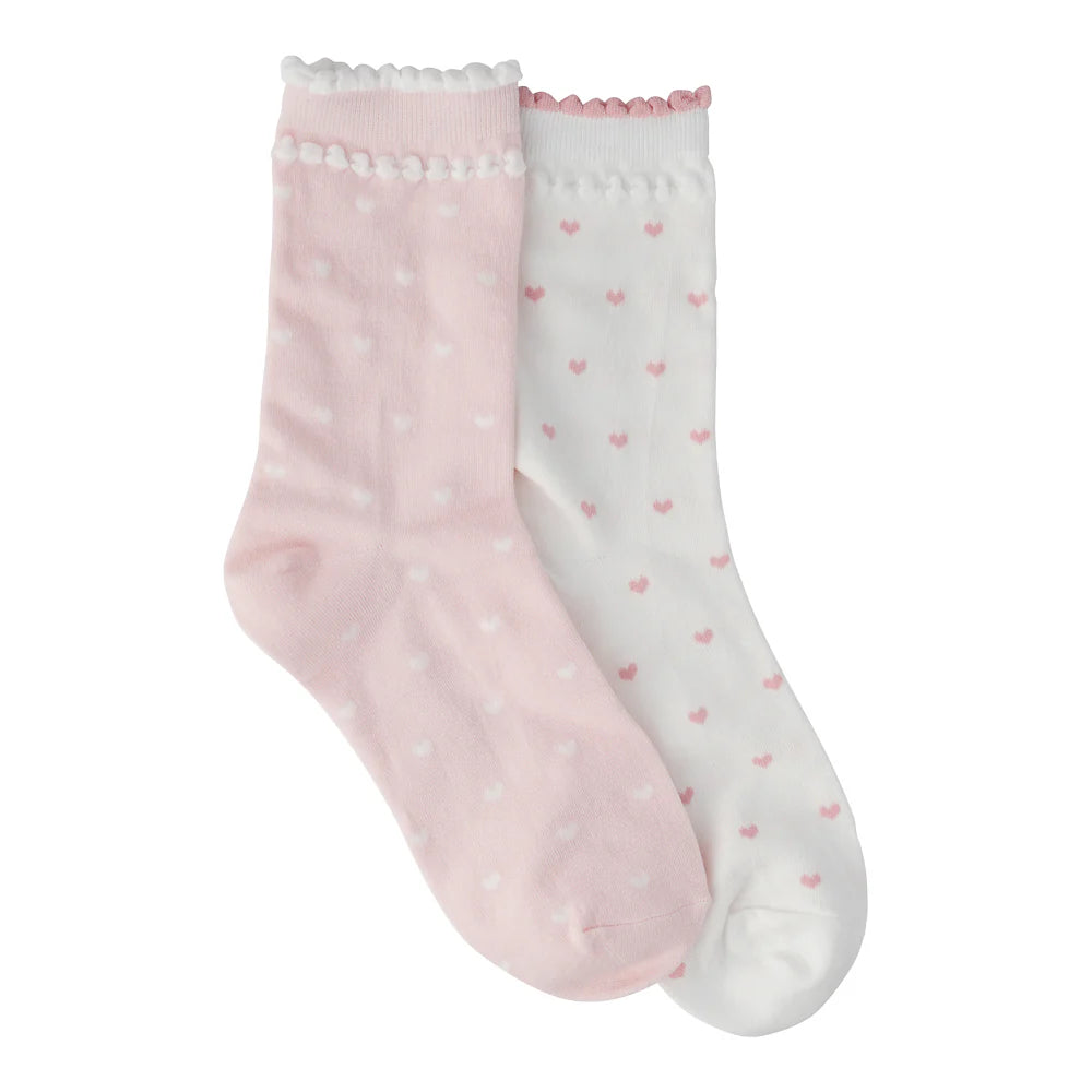 HEART FRILL SOCKS (2 PACK)