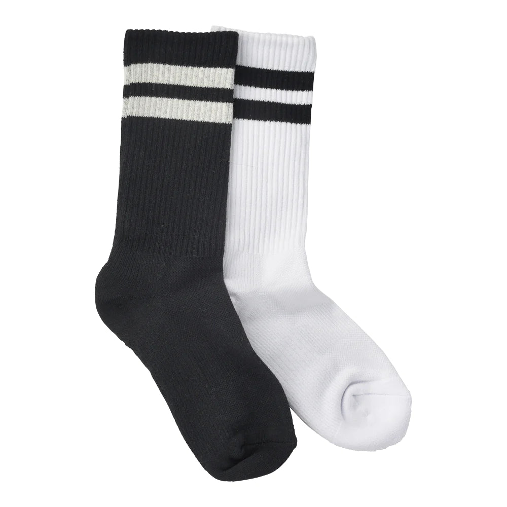 TWO STRIPE COTTON SOCKS (VARIOUS COLOURS)