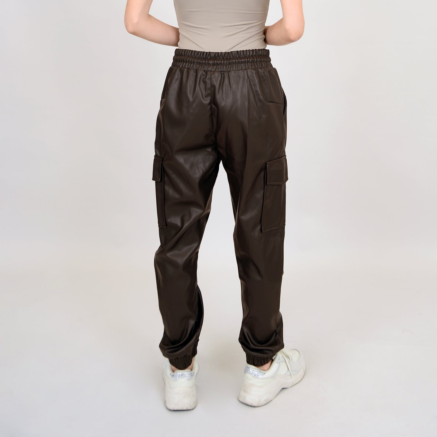 BLAIR VEGAN LEATHER PANT - DARK BROWN