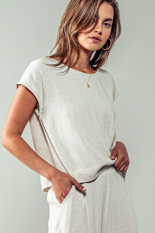 ANNIE LINEN TOP