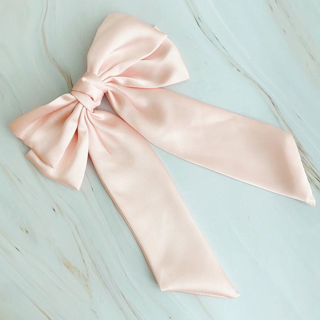 DOUBLE SATIN BOW HAIR CLIP (VARIOUS COLOURS)