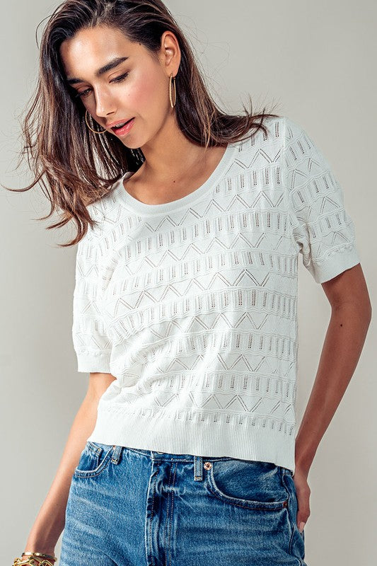 GEO CHIC TOP - IVORY