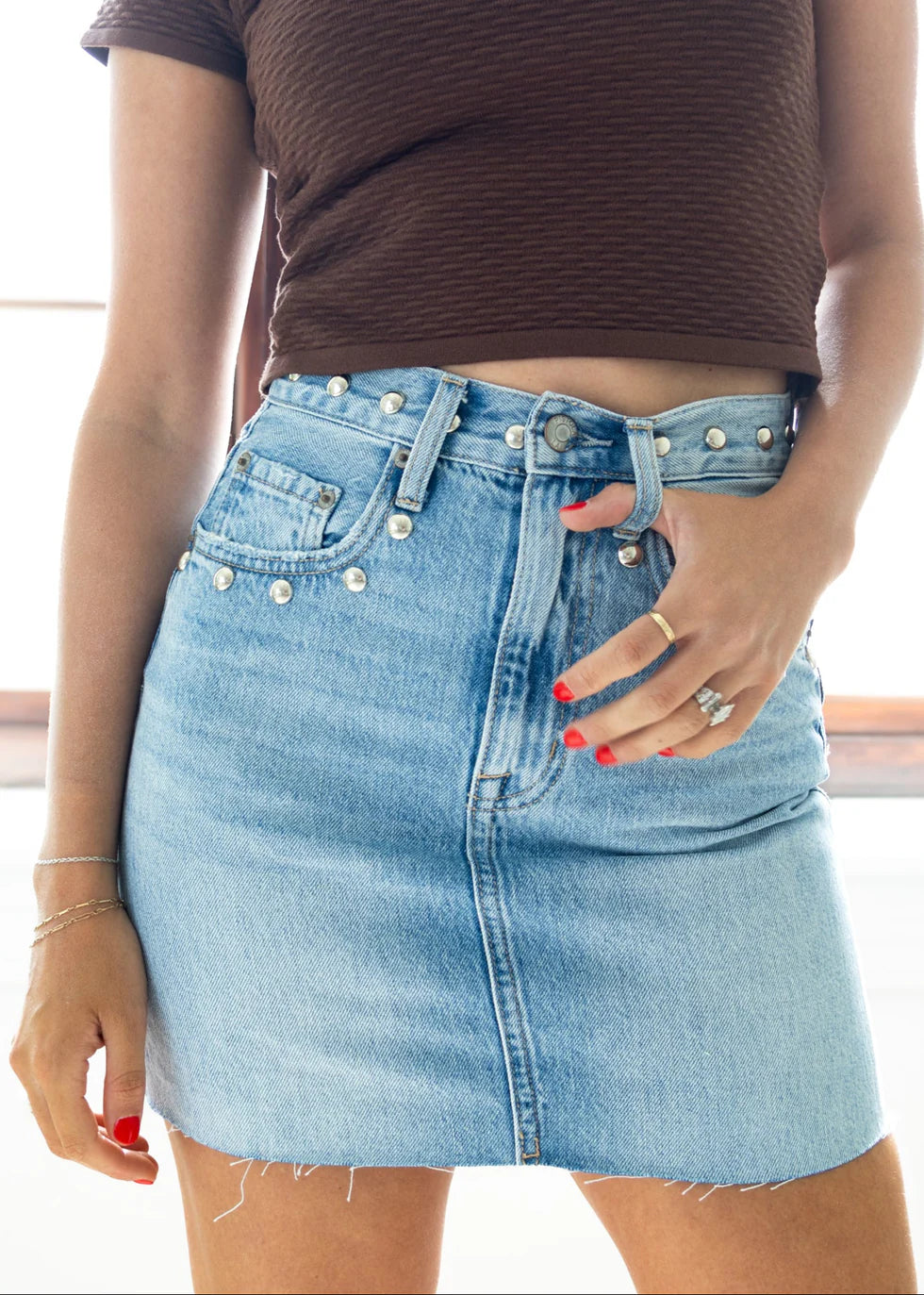 SKYE HIGH RISE MINI SKIRT - APOLLO
