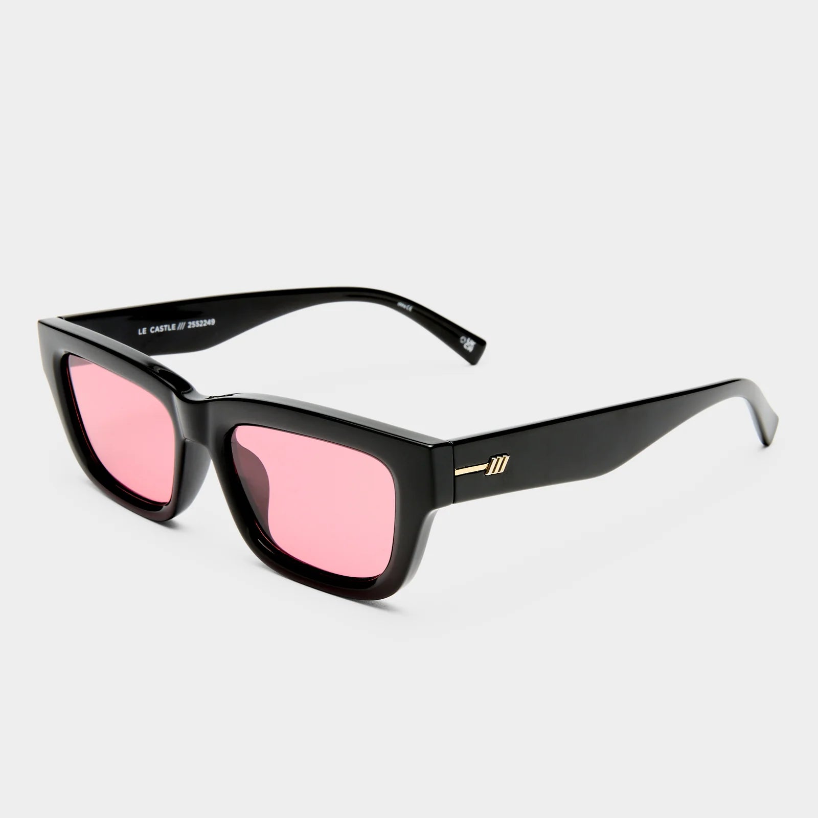 LE CASTLE SUNGLASSES - BLACK CRIMSON TINT