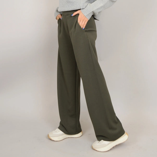 VICTORIA KNIT PANT - OLIVE NIGHT