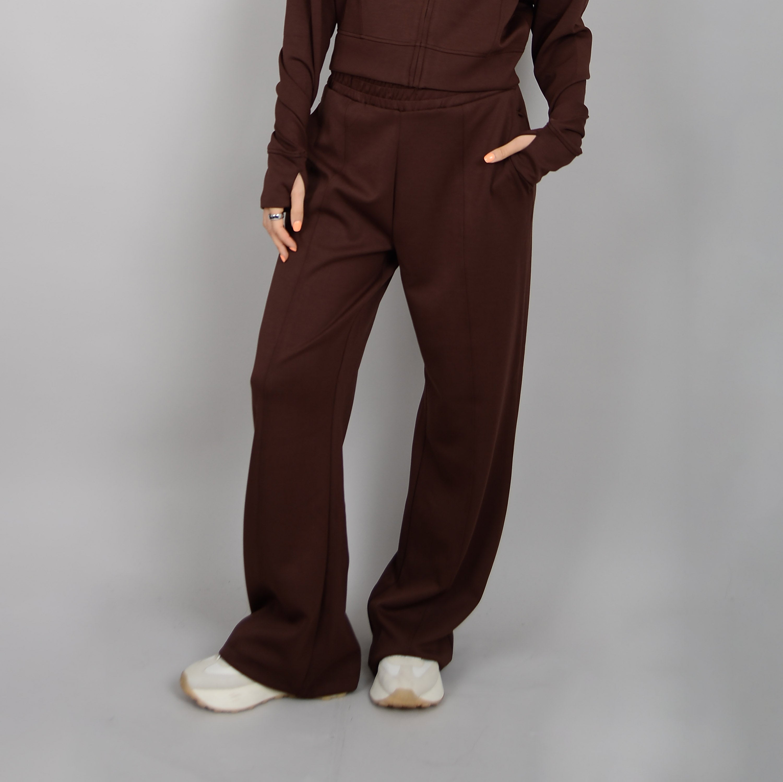 POLINE KNIT PINTUCK PANT - CHOCOLATE