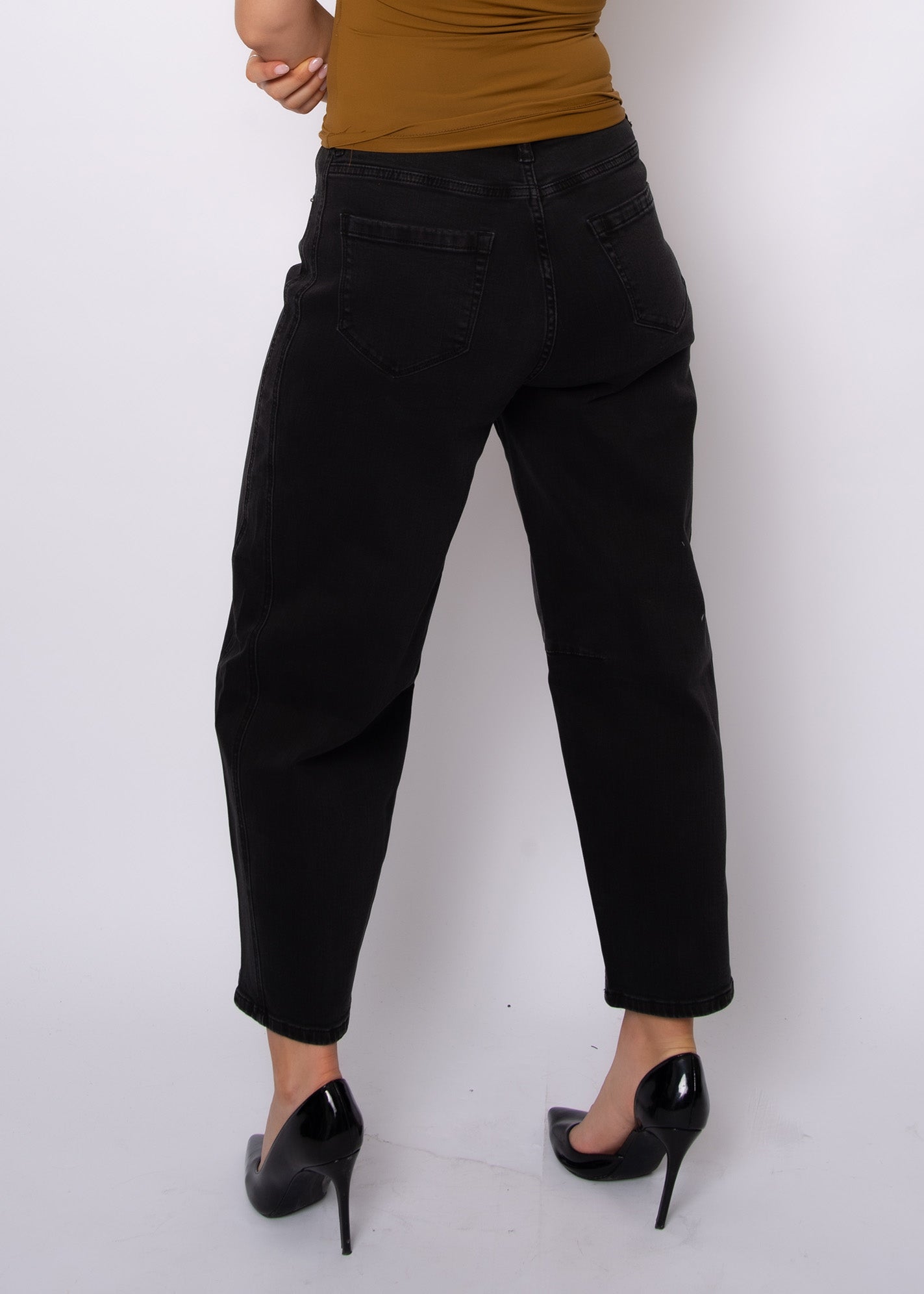BARNI STRETCH BARREL PANT - BLACK