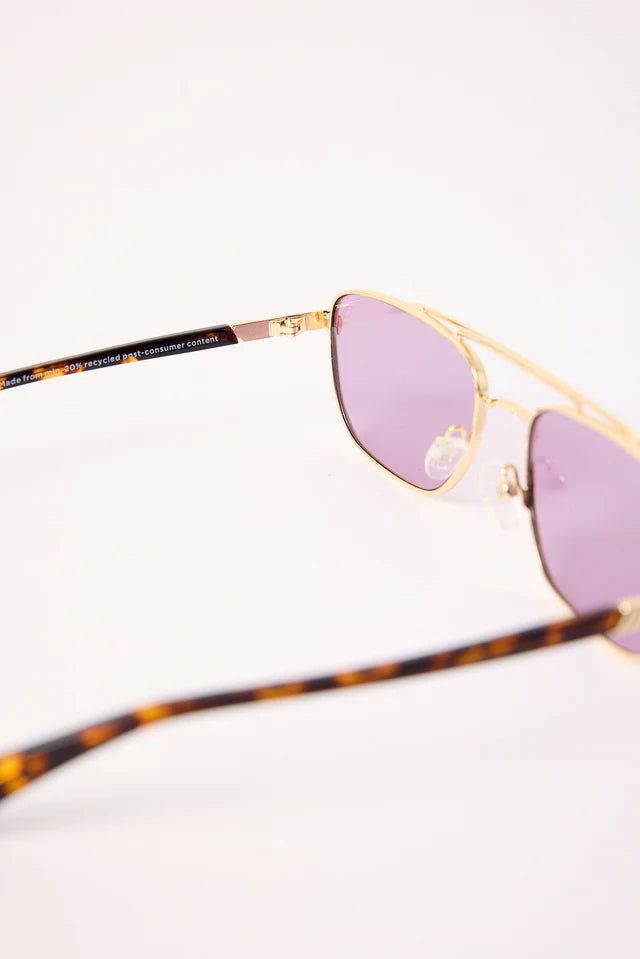 LE MIMI SUNGLASSES - GOLD VIOLET MONO