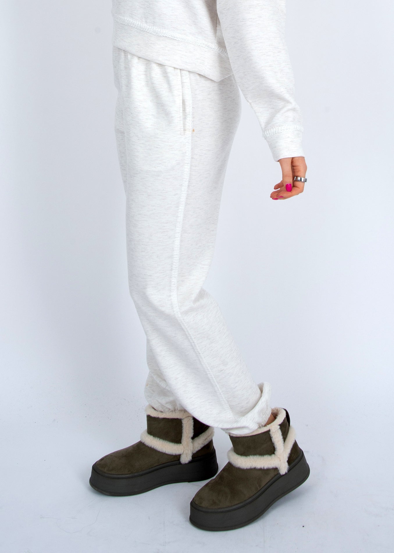 JOSIE JOGGER - IVORY MELANGE