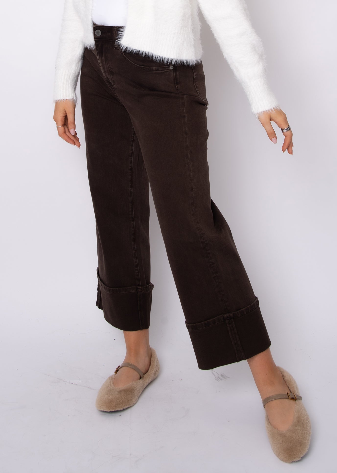 CARLA STRETCH CUFF PANT - JAVA BROWN