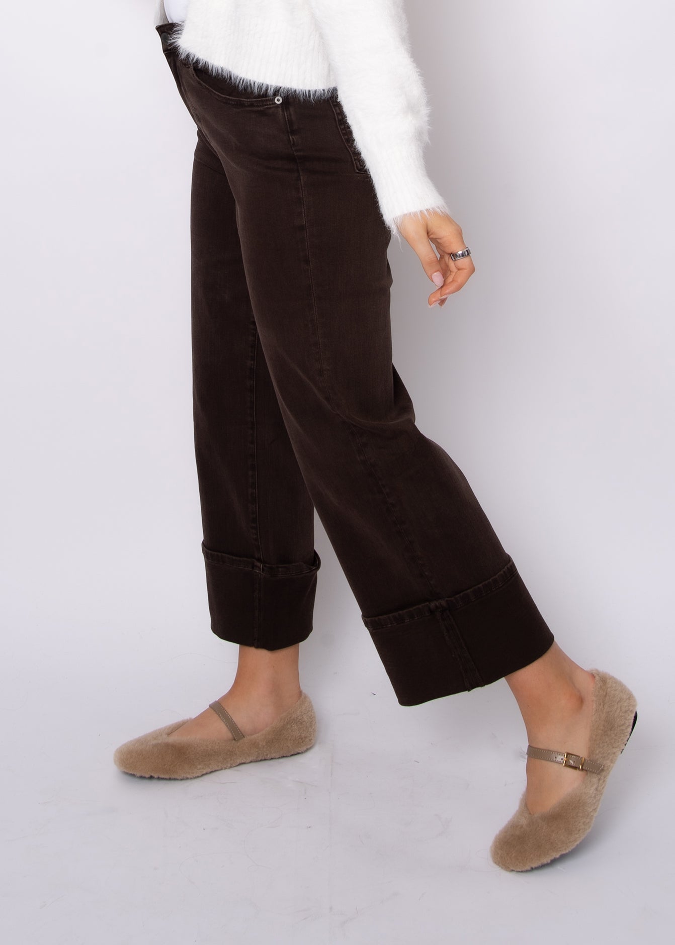 CARLA STRETCH CUFF PANT - JAVA BROWN