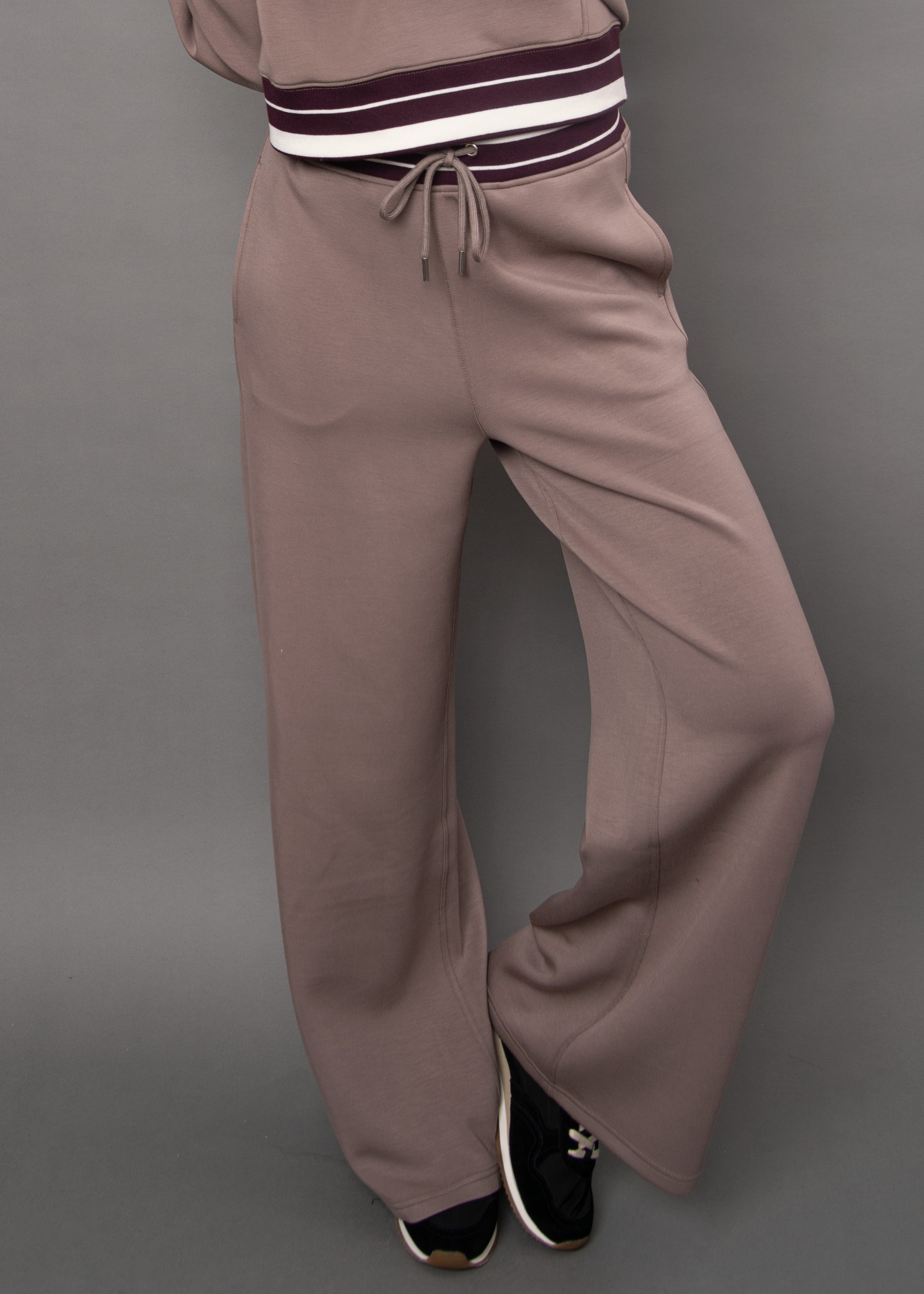 ERIKA WIDE LEG SOFT KNIT PANT - MOONROCK