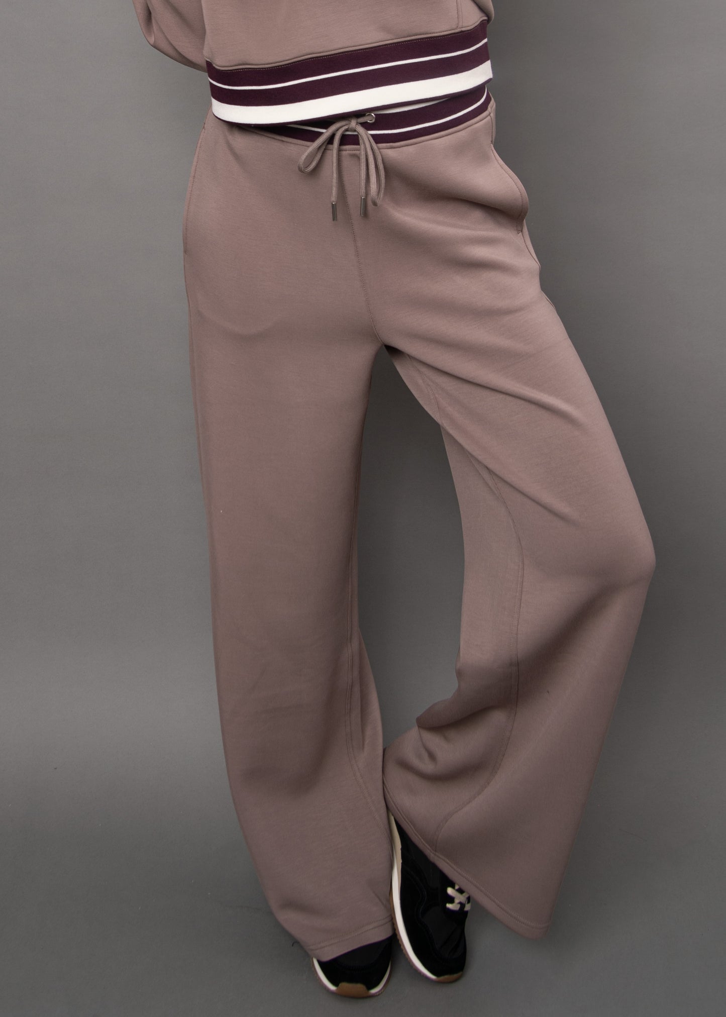 ERIKA WIDE LEG SOFT KNIT PANT - MOONROCK