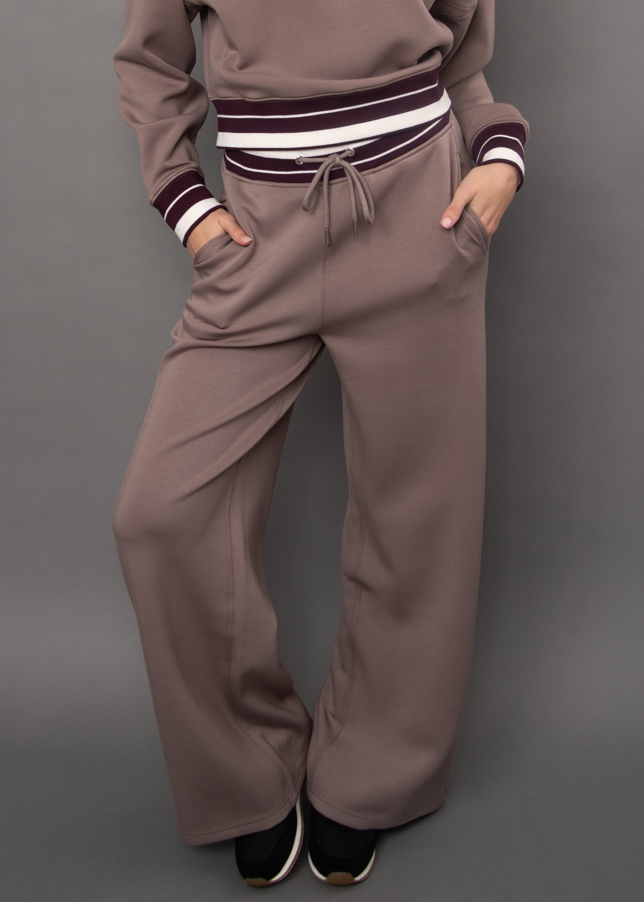 ERIKA WIDE LEG SOFT KNIT PANT - MOONROCK