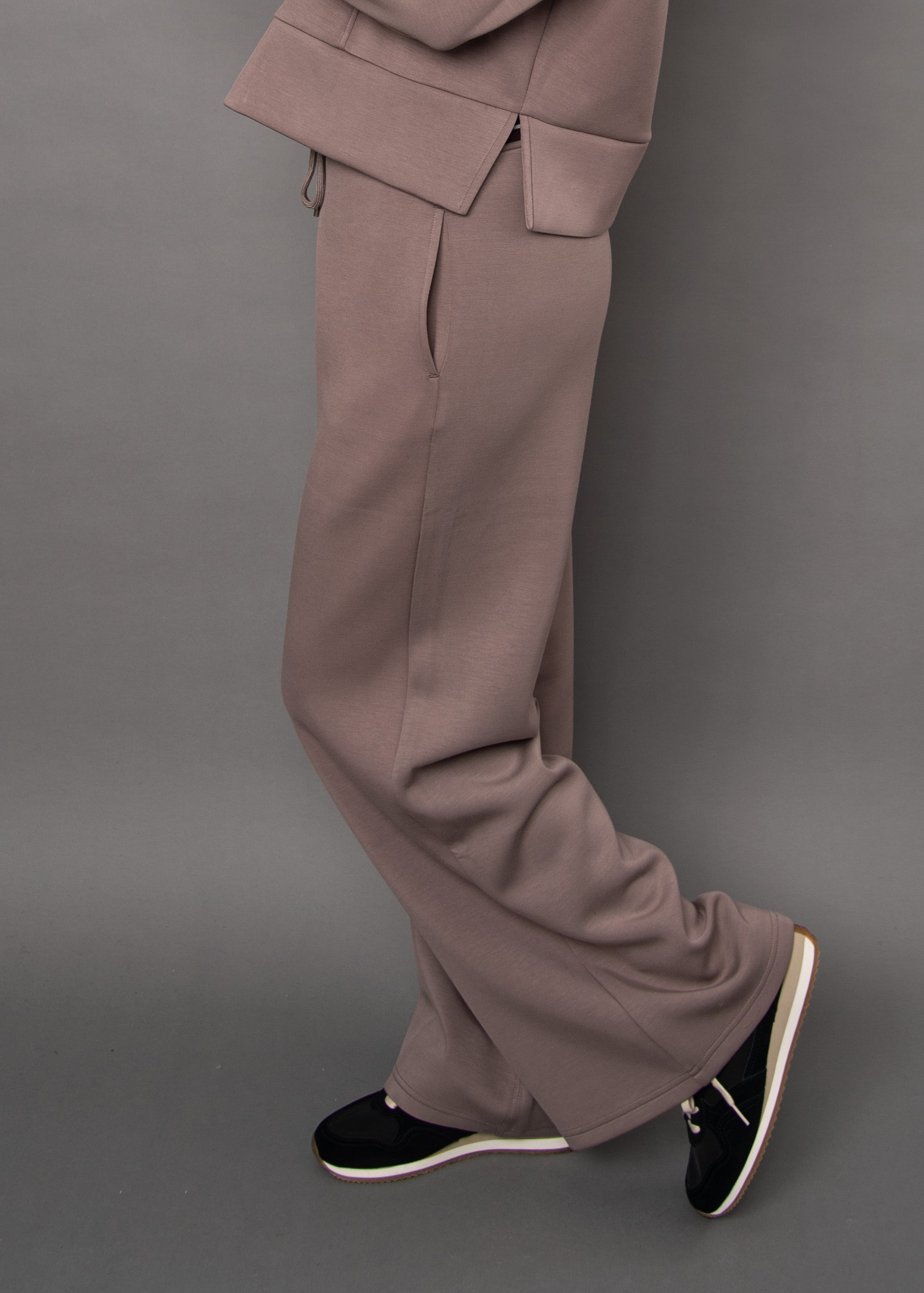 ERIKA WIDE LEG SOFT KNIT PANT - MOONROCK