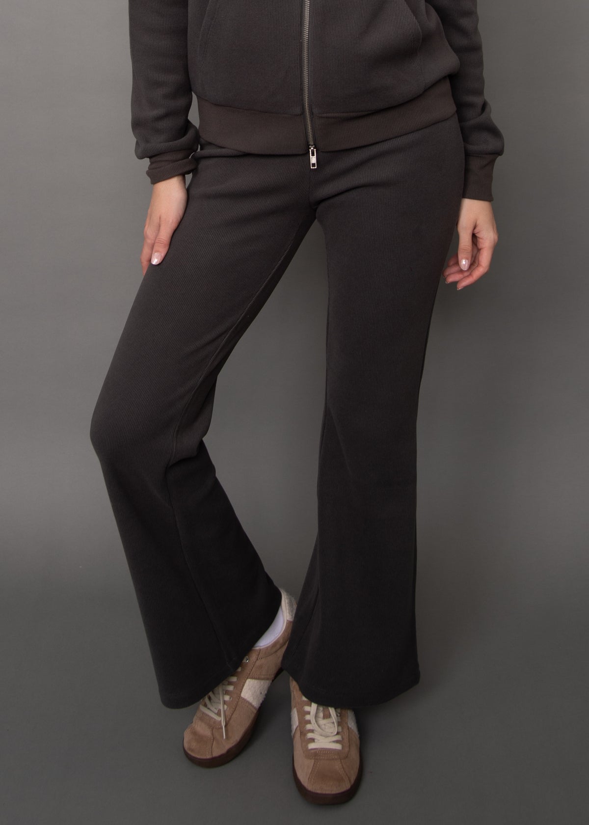 FENTY WAFFLE FLARE PANT - COAL