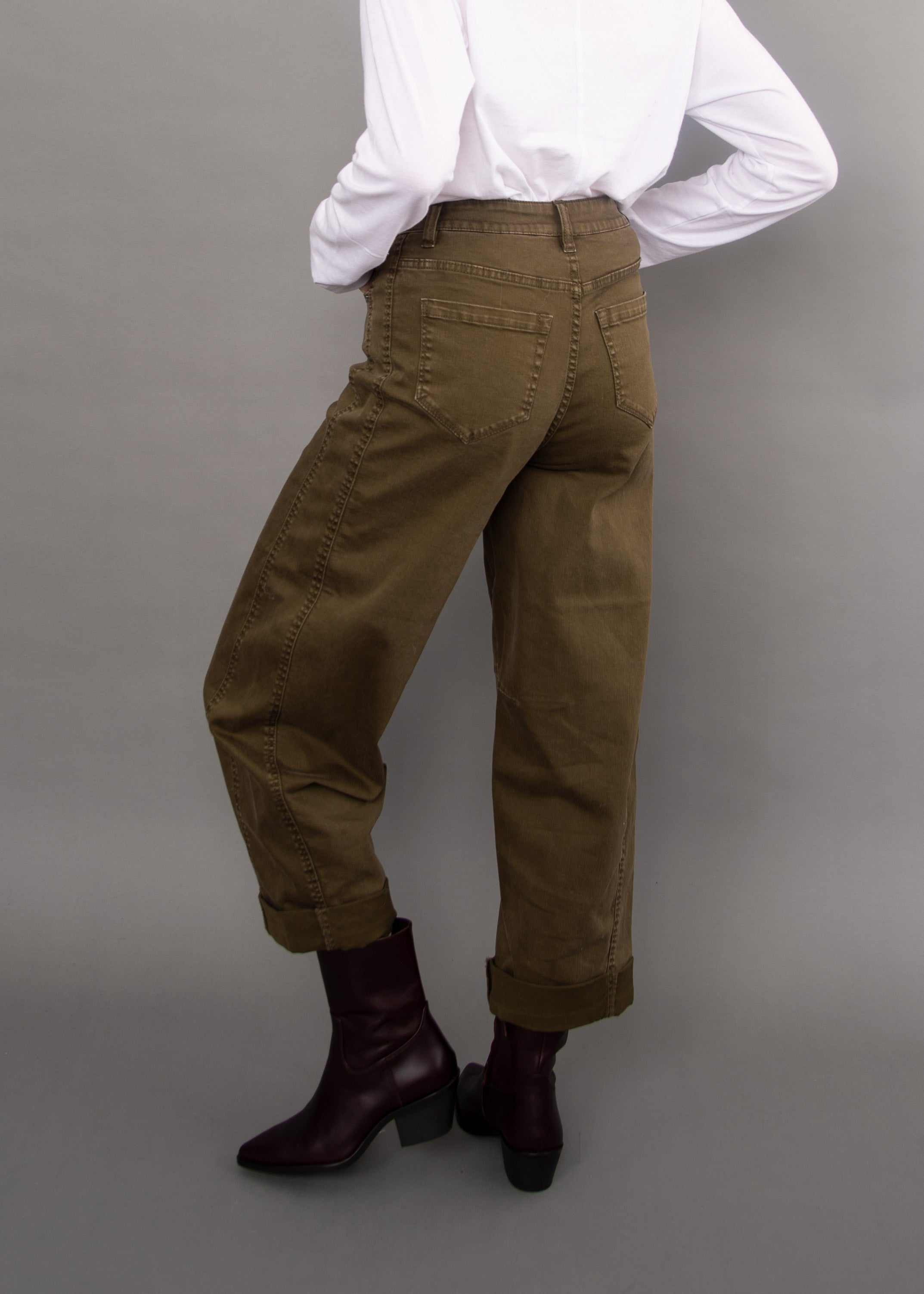 BARNI BARREL PANT - OLIVE