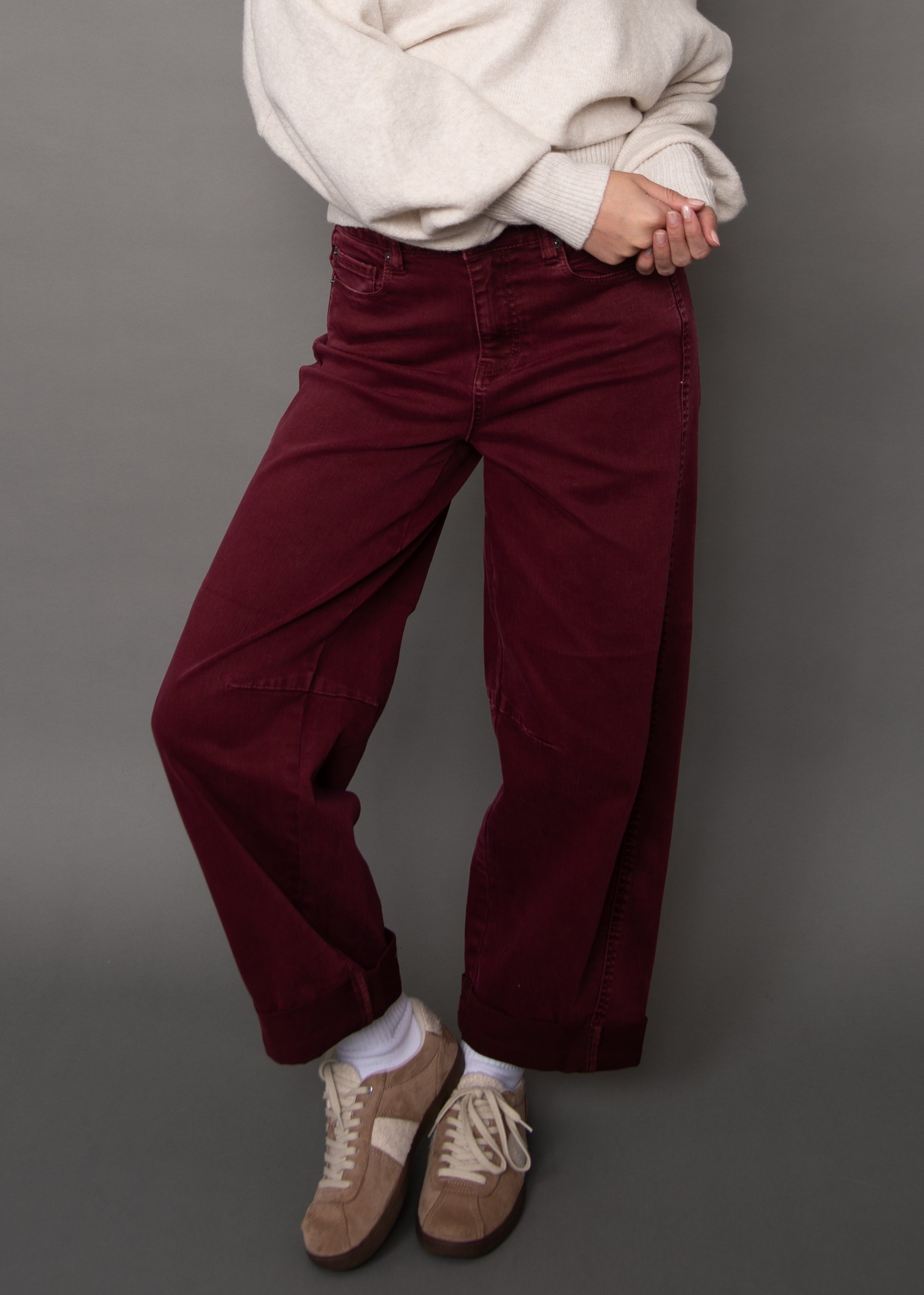 BARNI BARREL PANT - BURGUNDY