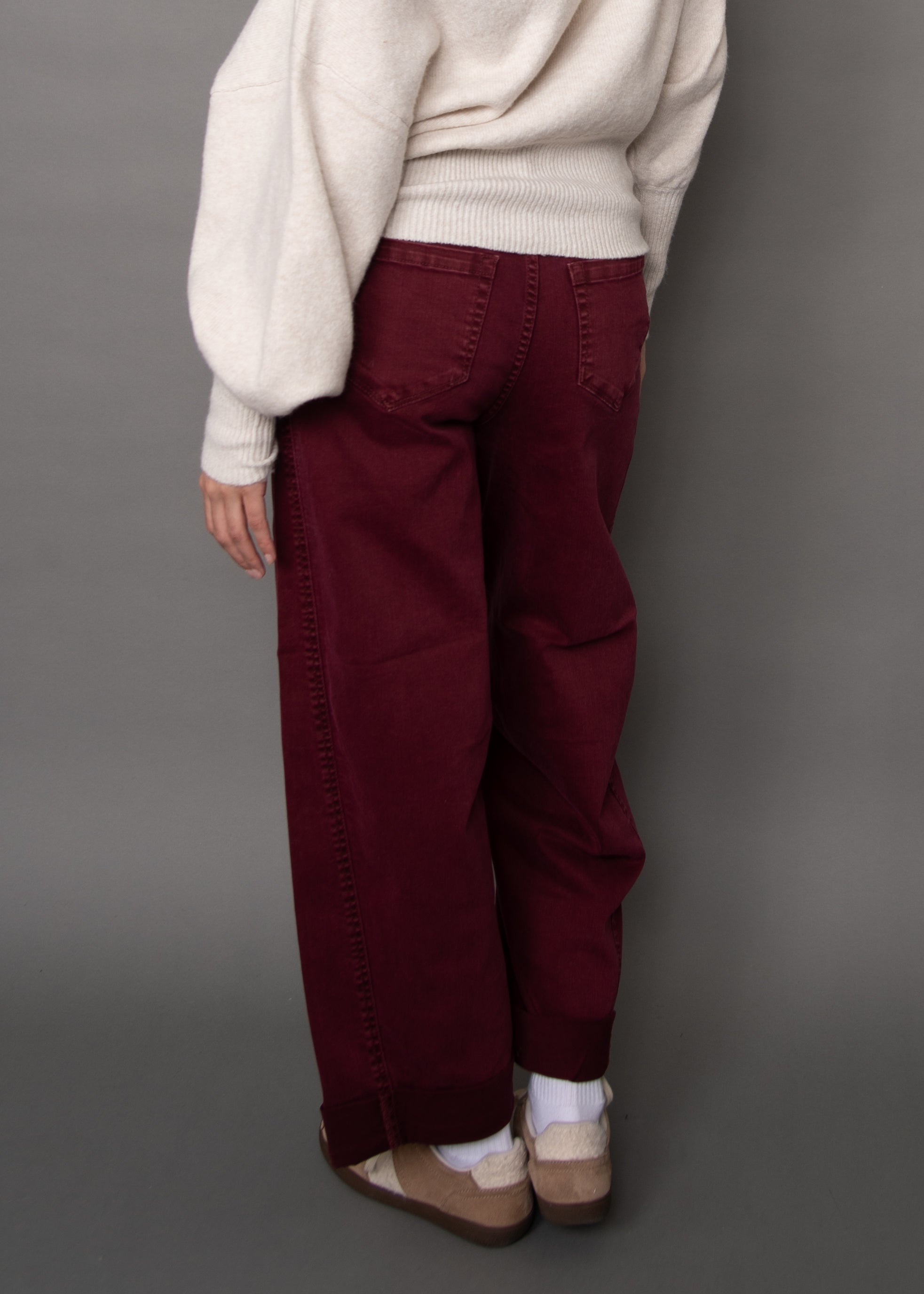 BARNI BARREL PANT - BURGUNDY