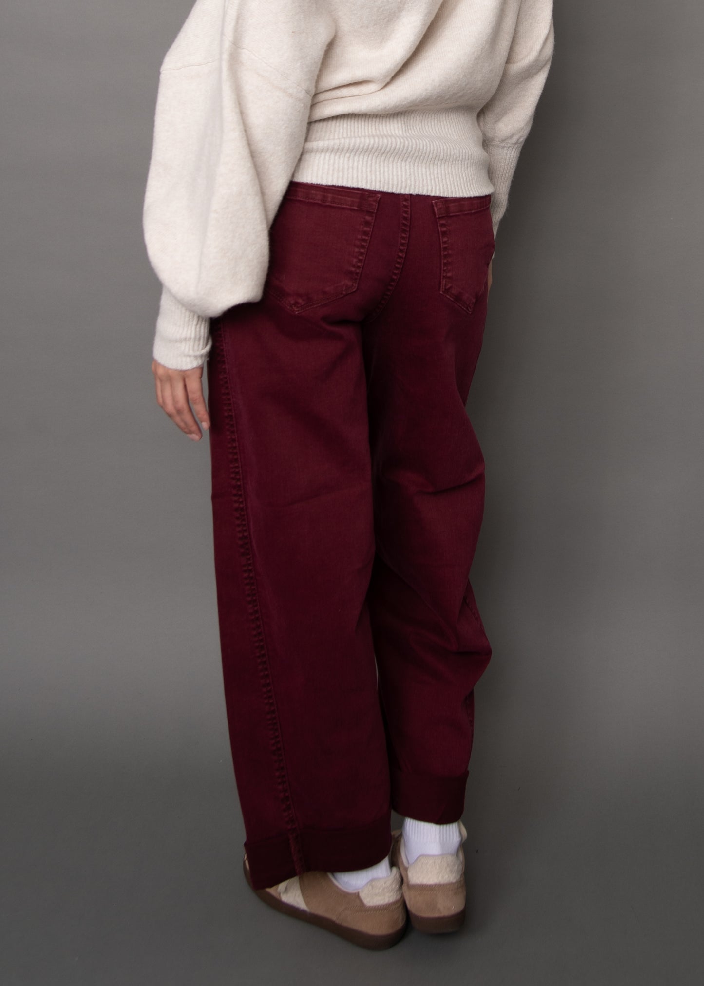BARNI BARREL PANT - BURGUNDY