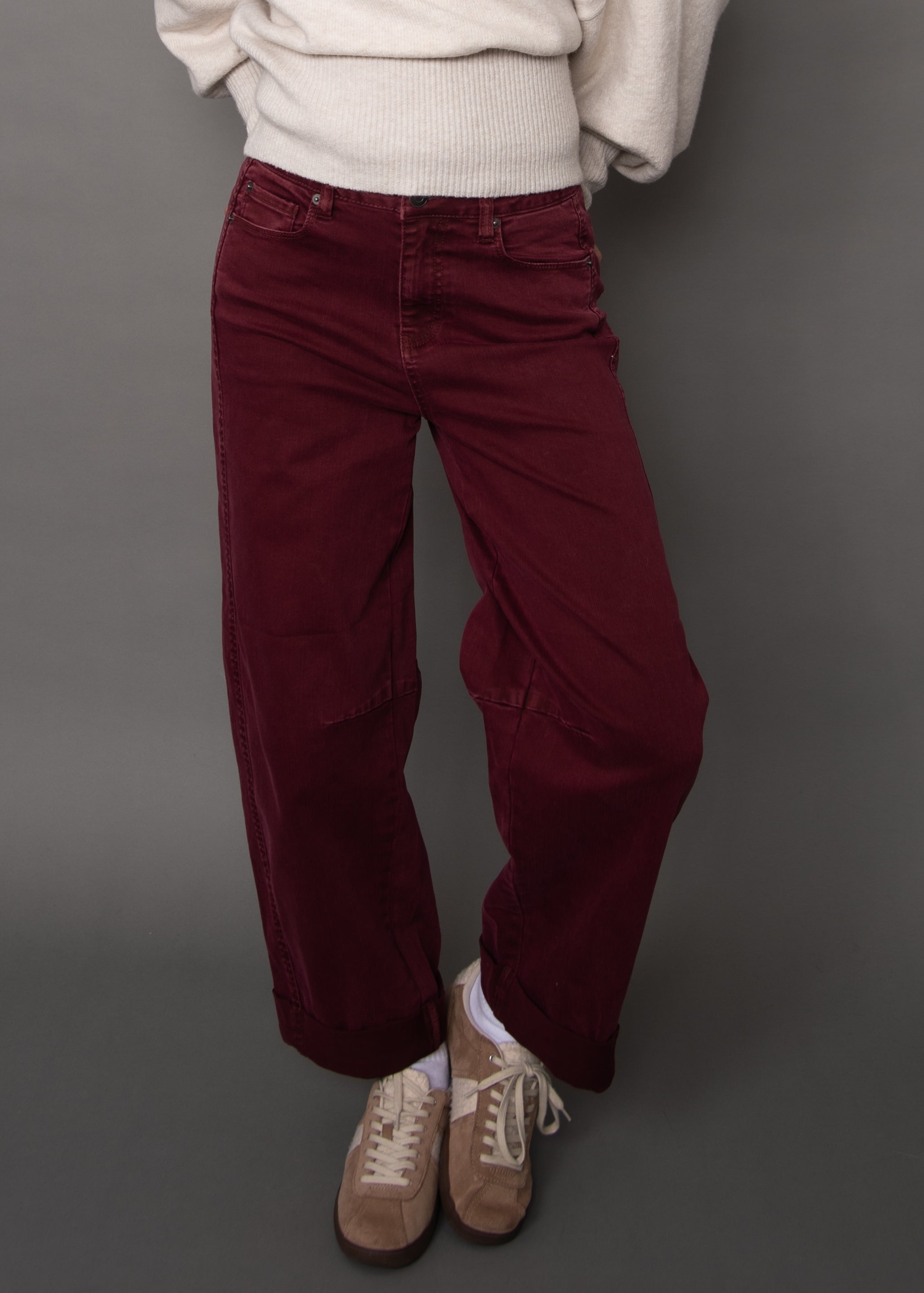 BARNI BARREL PANT - BURGUNDY