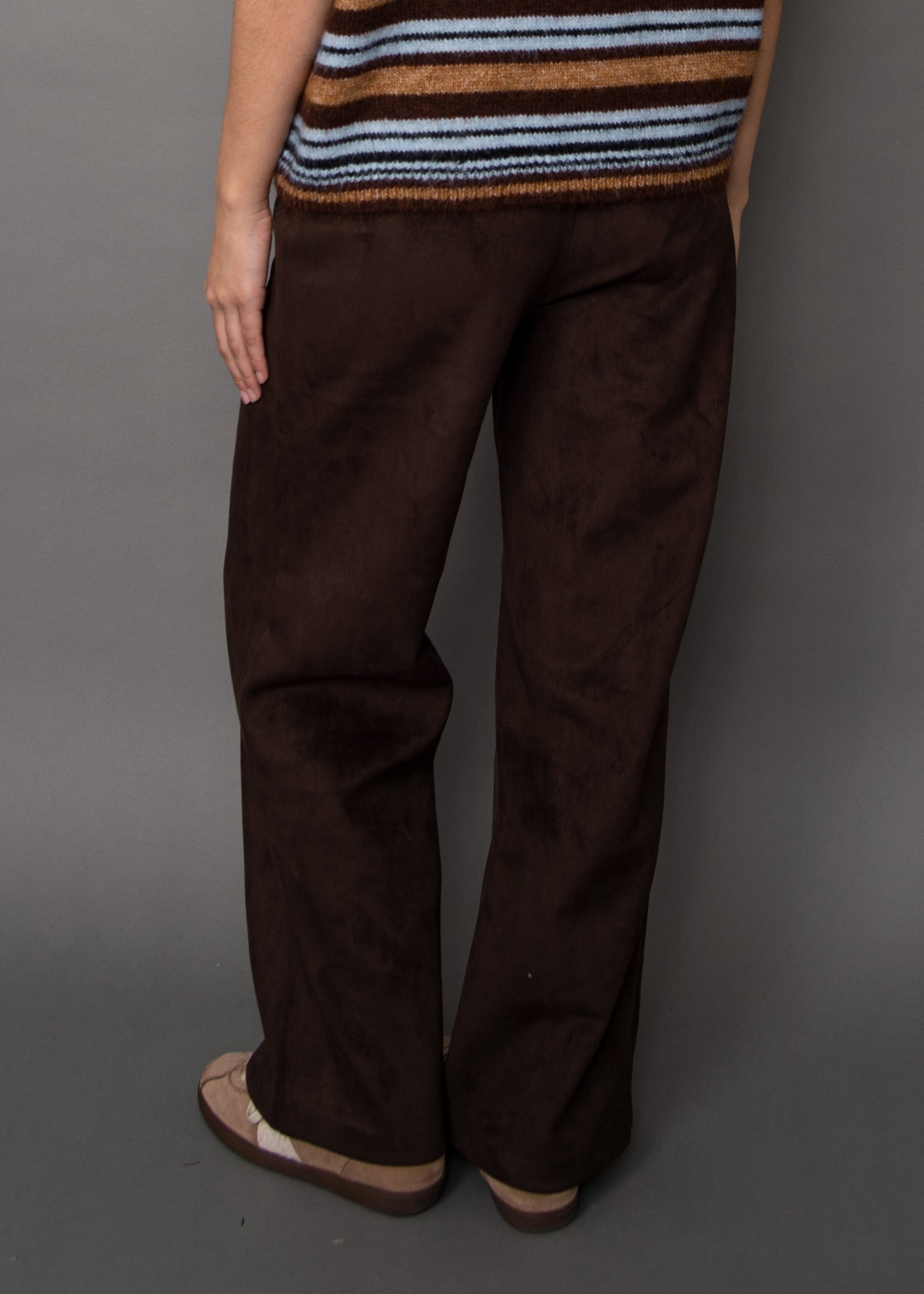 PERRA SUEDE PANT - DEEP BROWN
