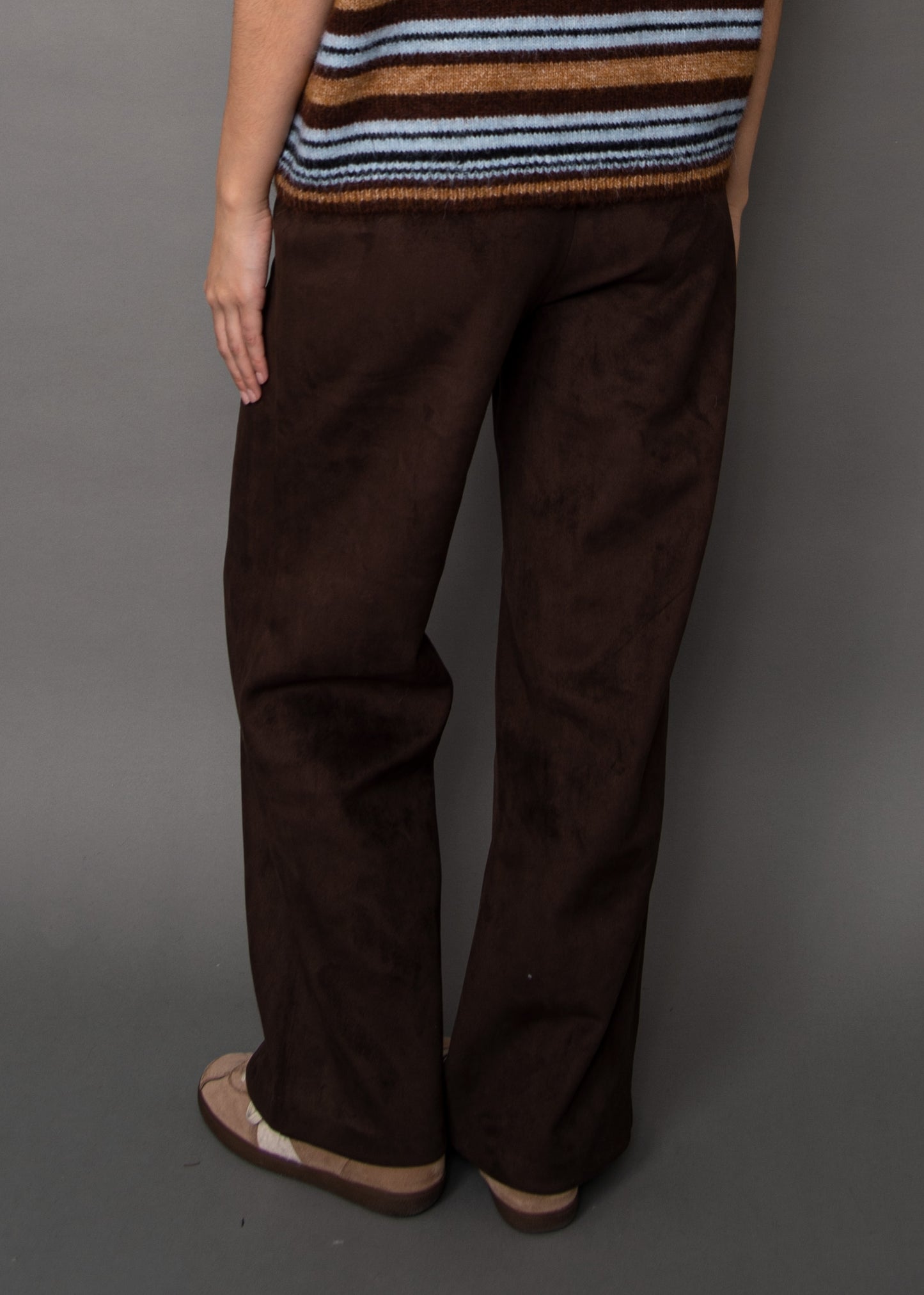 PERRA SUEDE PANT - DEEP BROWN