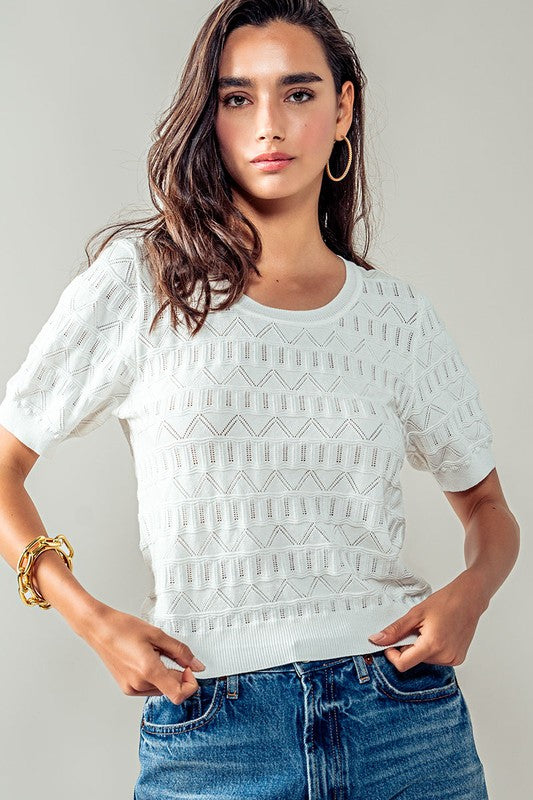 GEO CHIC TOP - IVORY