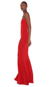 STRAPLESS FISHTAIL GOWN - TIGER RED