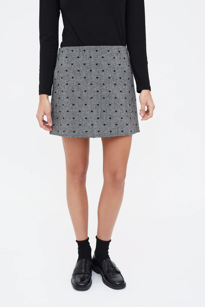 HEARTS TWEED SKIRT