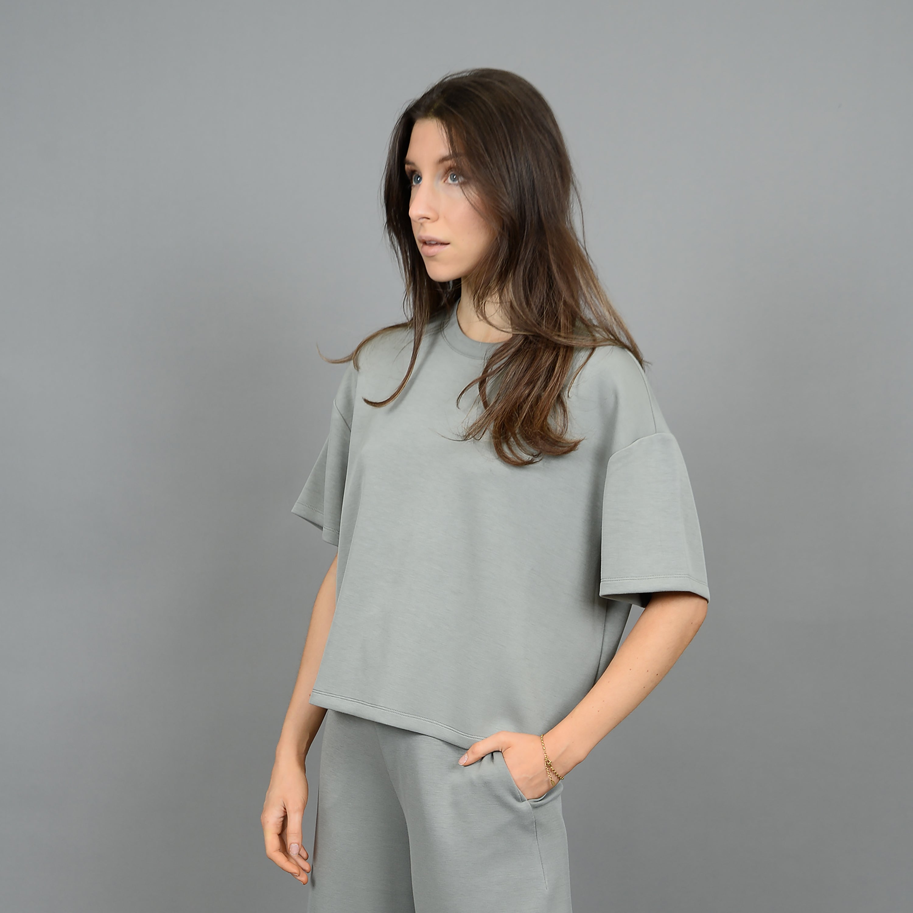 TESS KNIT TEE -  SAGE