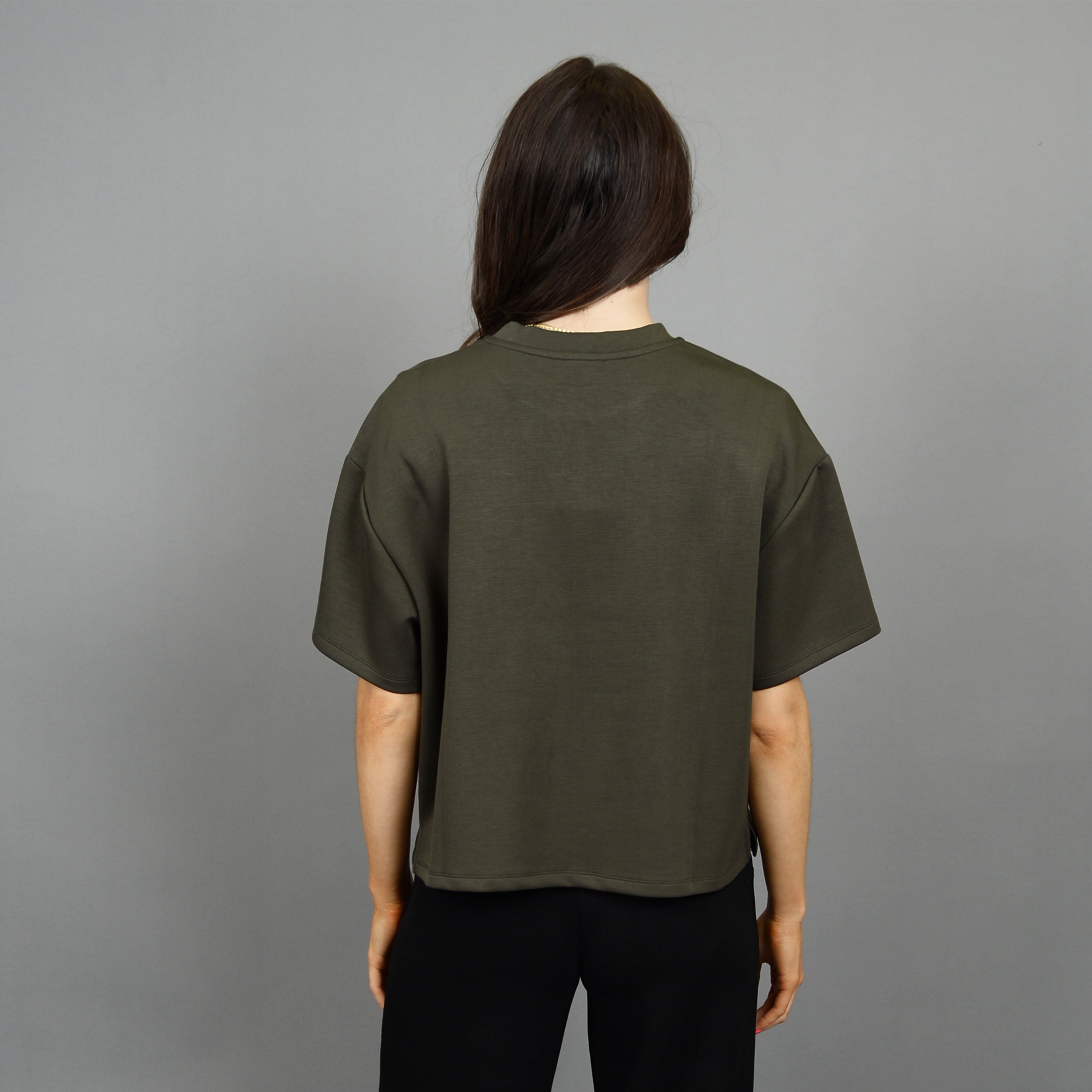 TESS KNIT TEE -  OLIVE NIGHT