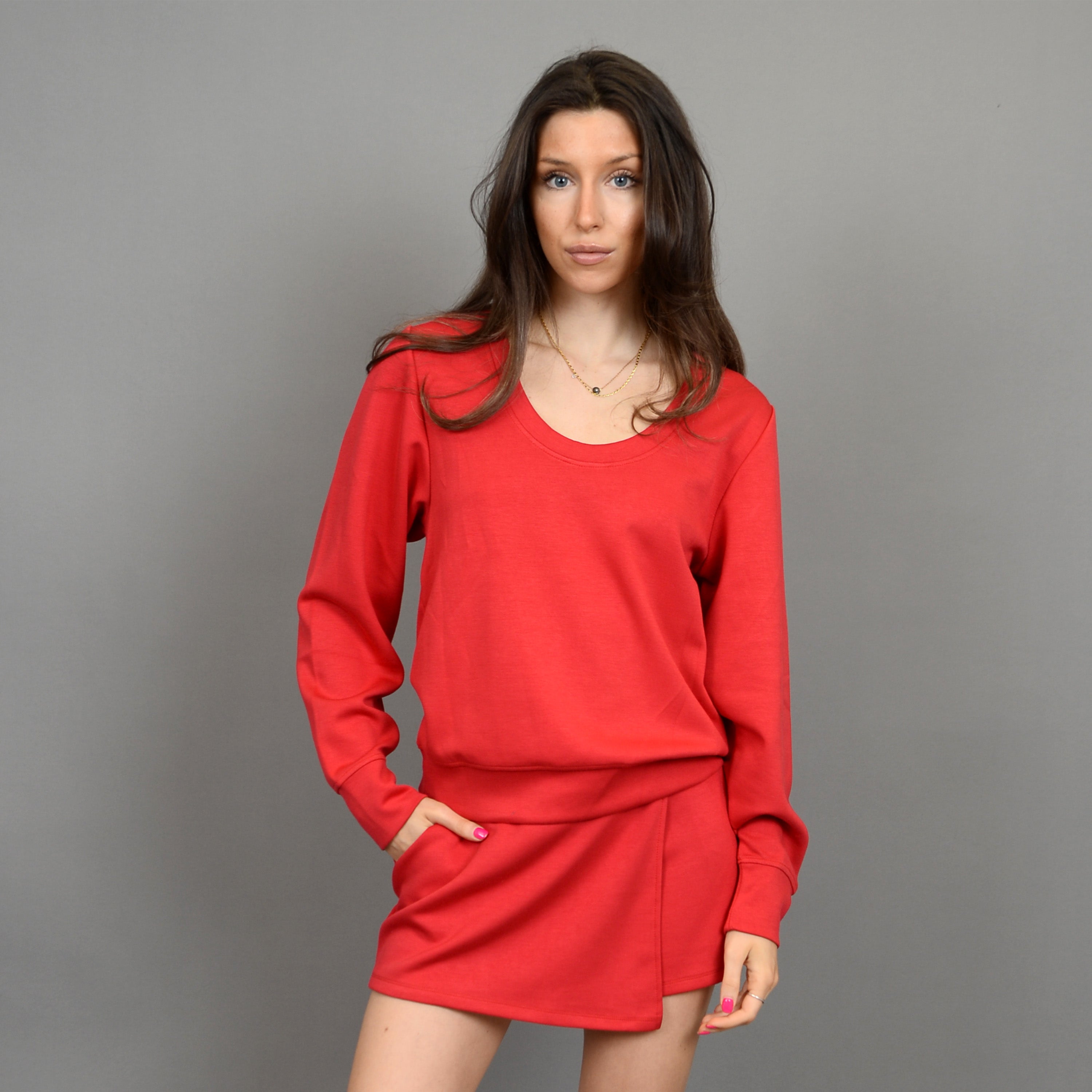 KENZA REVERSIBLE TOP - CHERRY RED