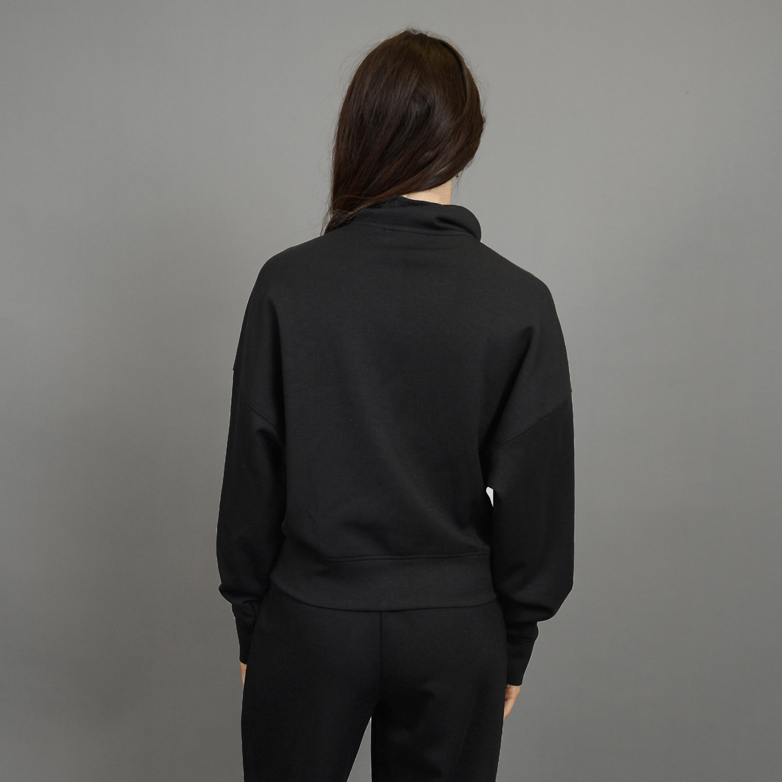 MARILYN HALF ZIP SWEATER - BLACK