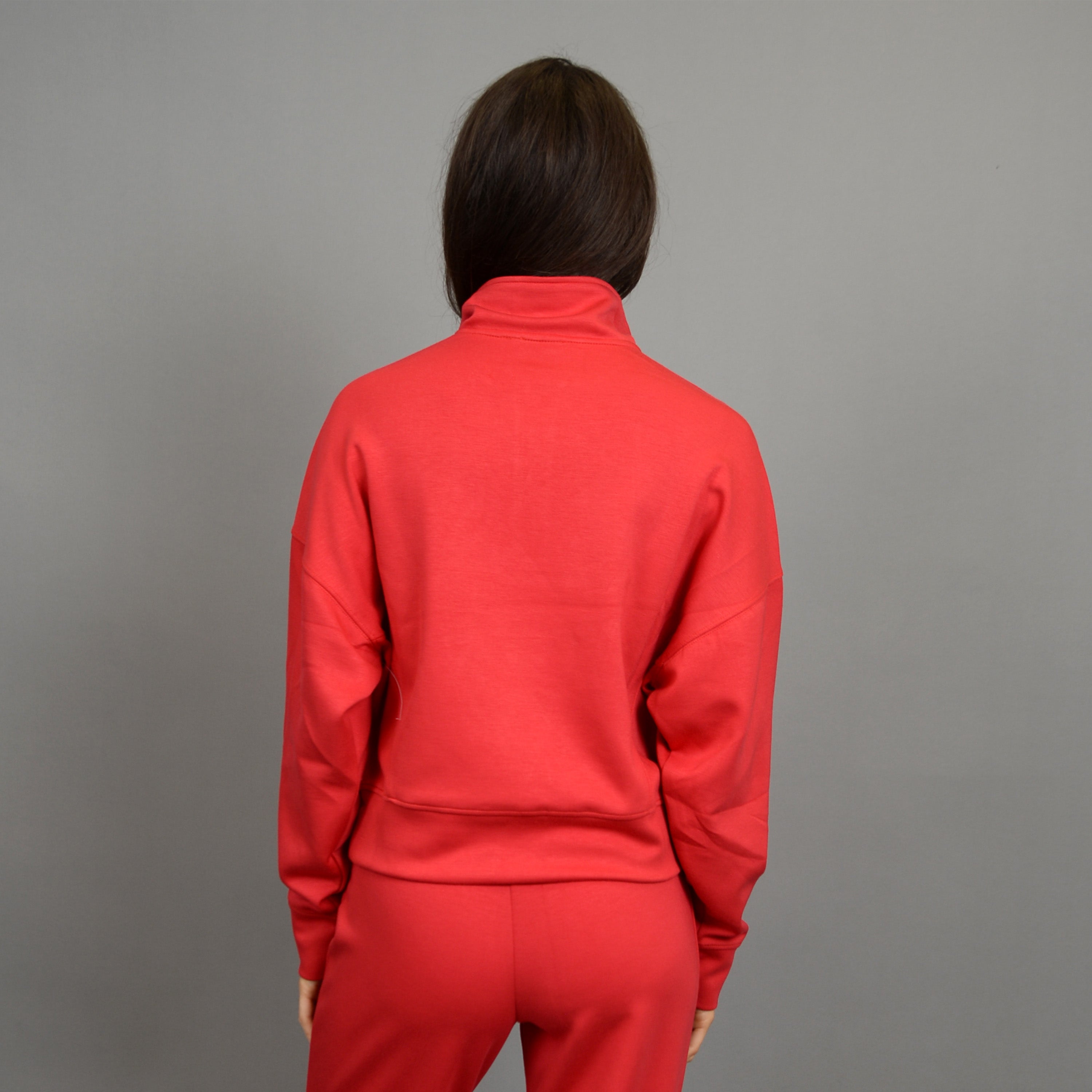 MARILYN HALF ZIP SWEATER - CHERRY RED