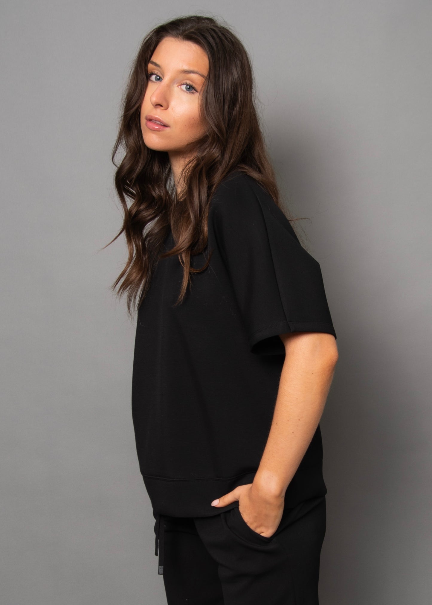 PALOMA SOFT KNIT TOP - BLACK