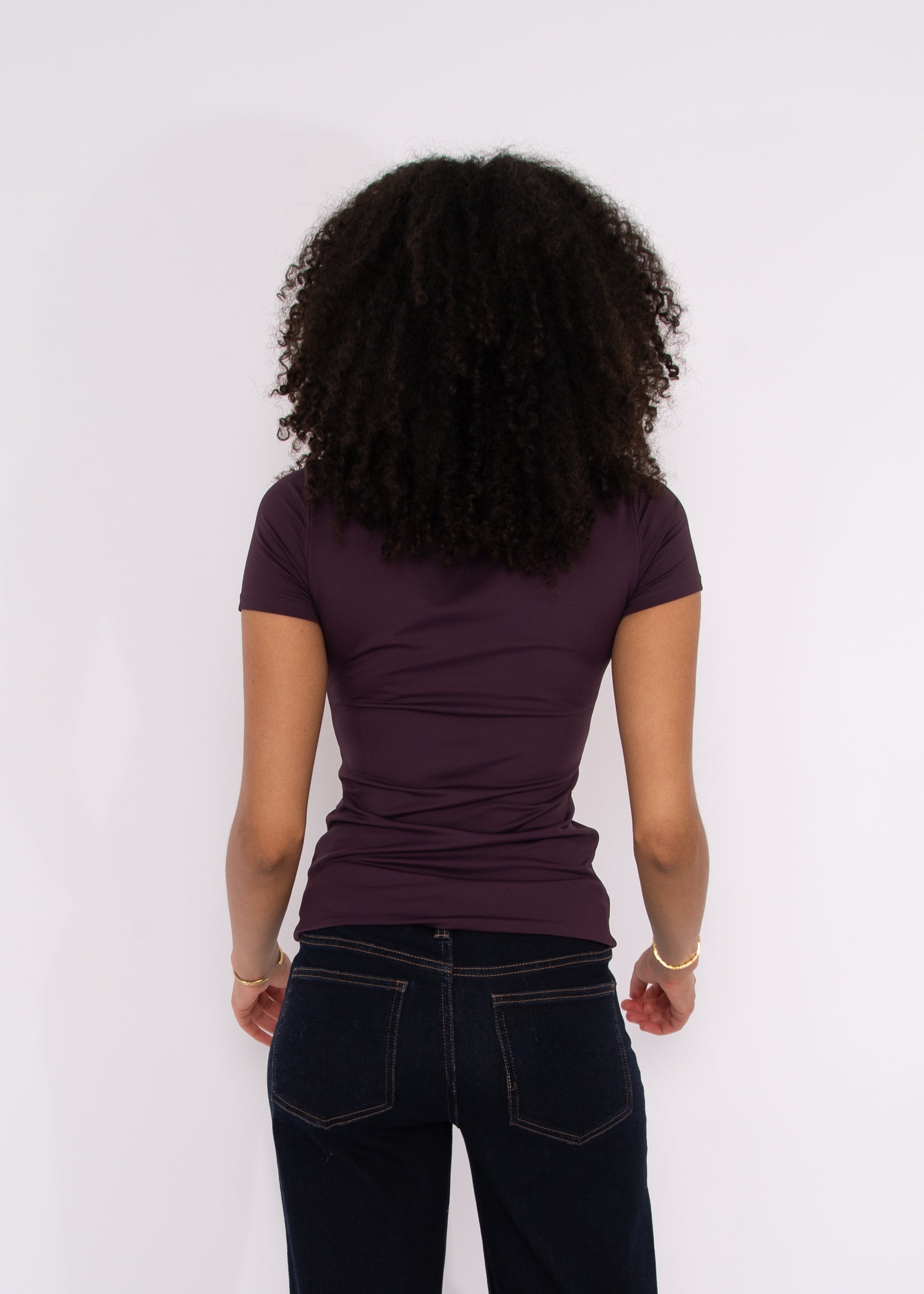 ROXI 23 SHORT SLEEVE TOP - DEEP PLUM