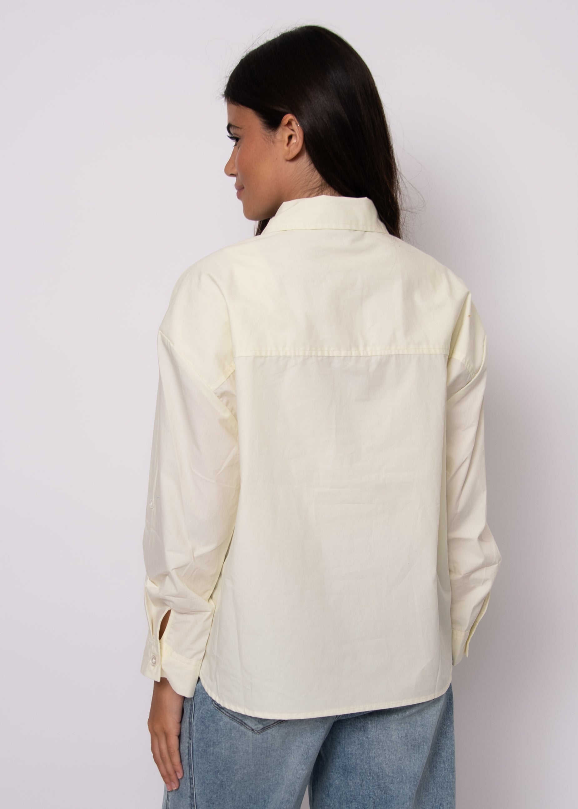 KERWIN STRIPED POPLIN TOP - light lime