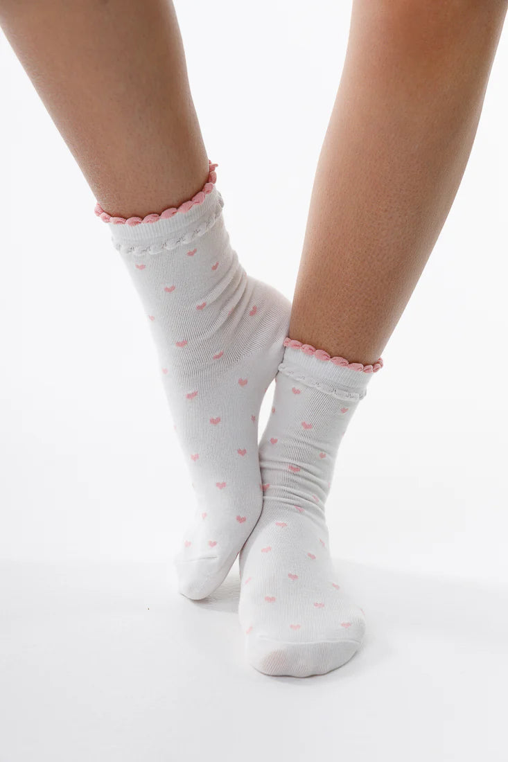 HEART FRILL SOCKS (2 PACK)