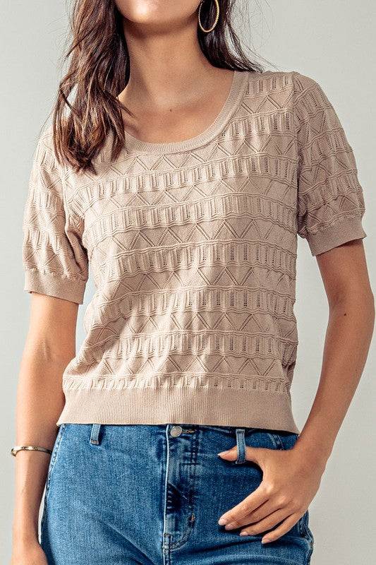 GEO CHIC TOP - MOCHA