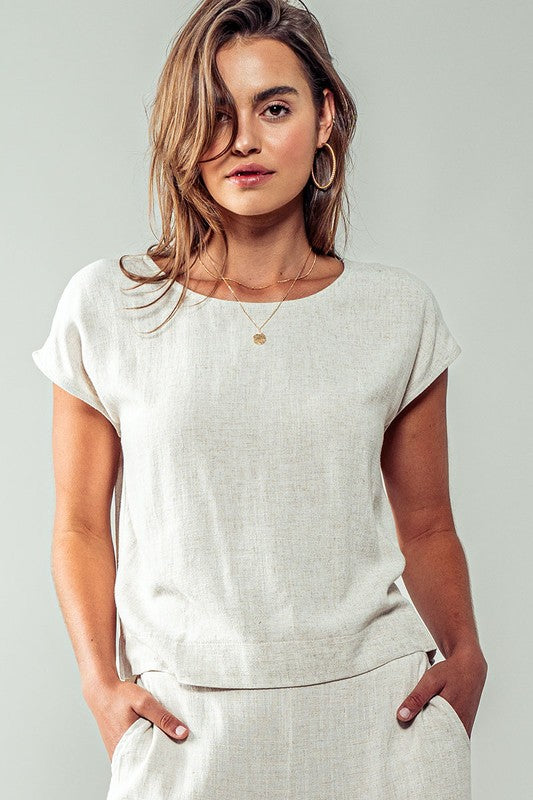 ANNIE LINEN TOP