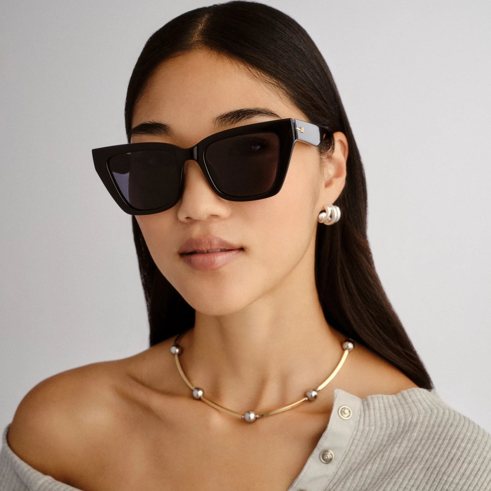 LE COEUR SUNGLASSES - BLACK POLARISED