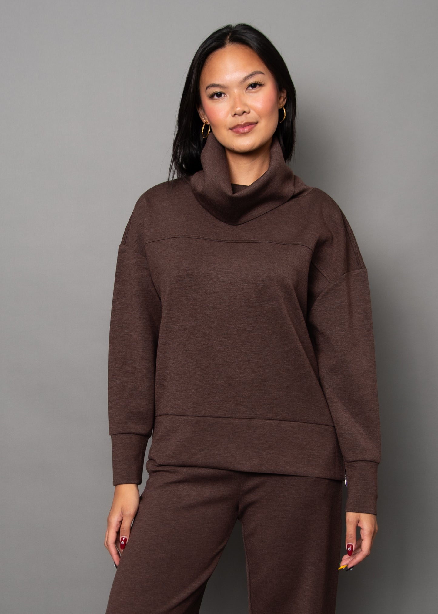 FILLANA COLLAR SWEATER - UMBER MELANGE