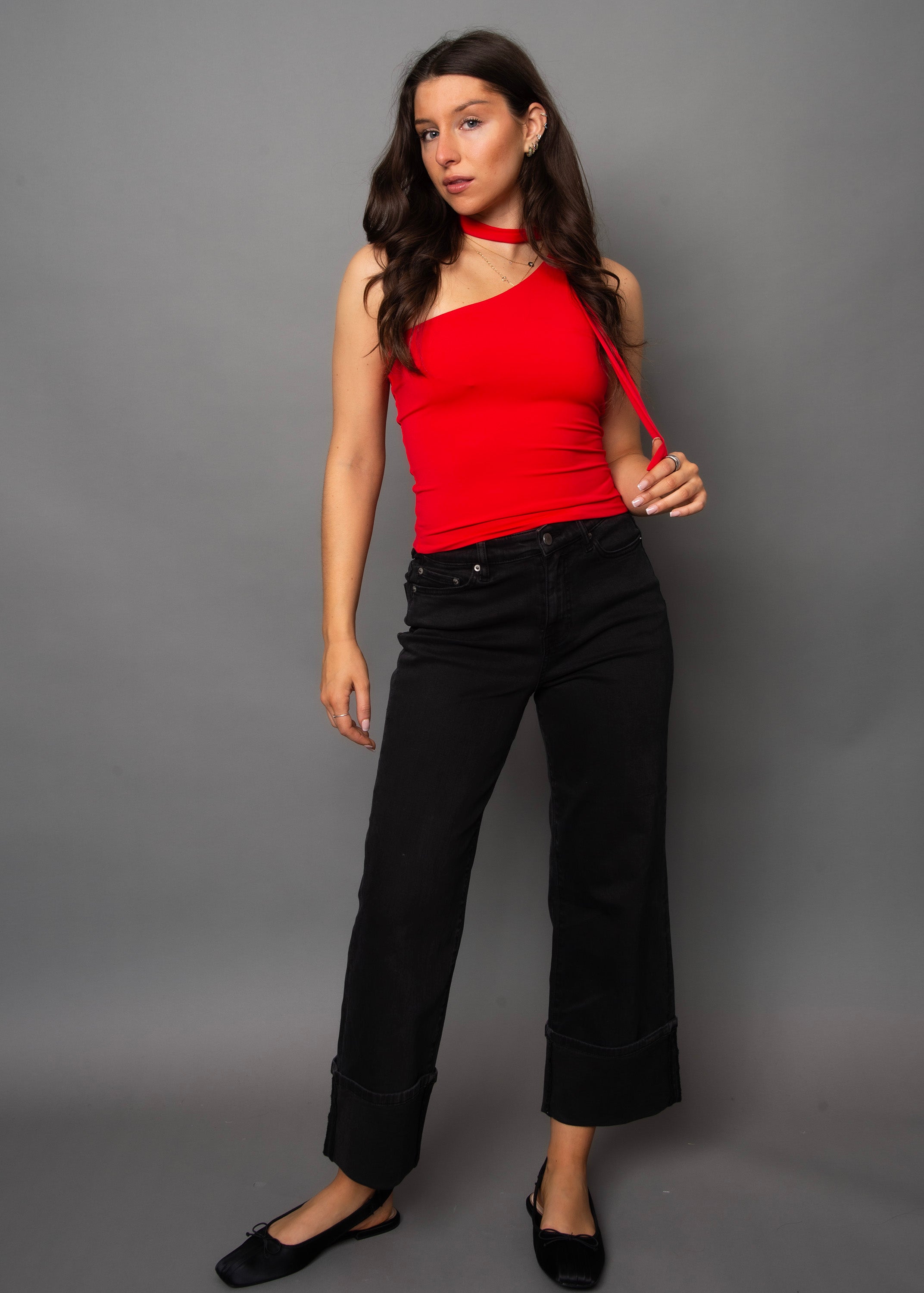CARLA STRETCH CUFF PANT - BLACK