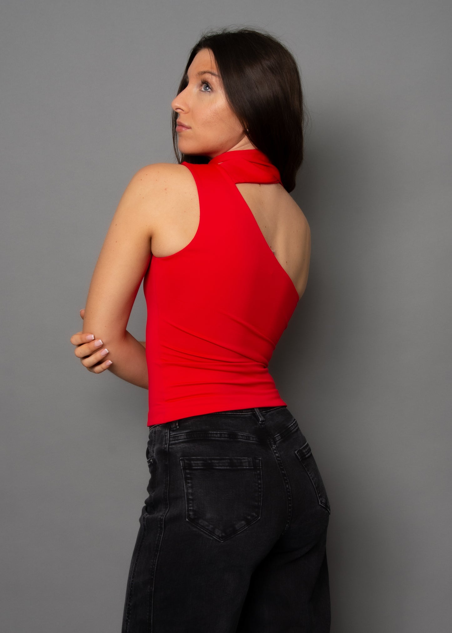 SUNNY NECK TIE TOP - RED
