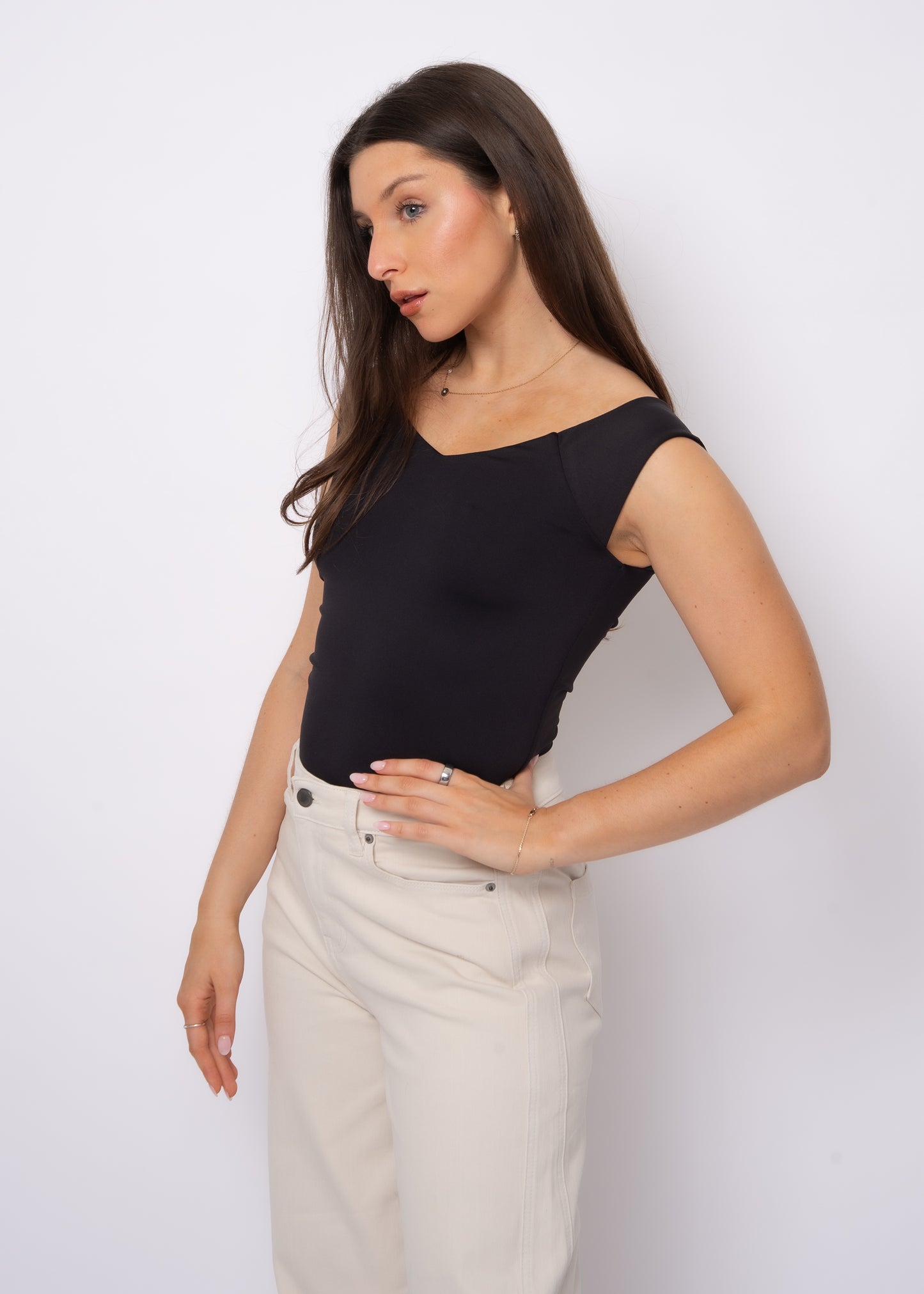BOVIA OFF THE SHOULDER TOP - BLACK