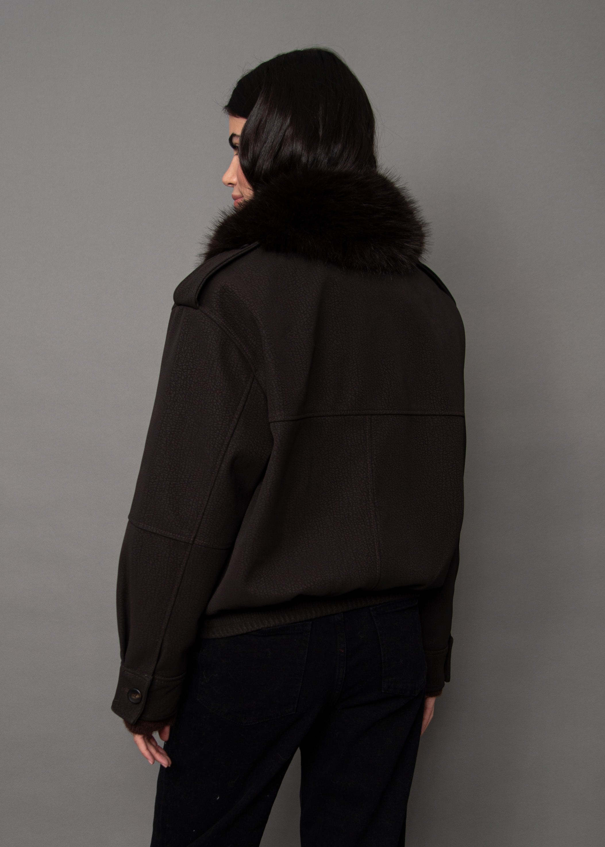MIKAYA FUR COLLAR JACKET