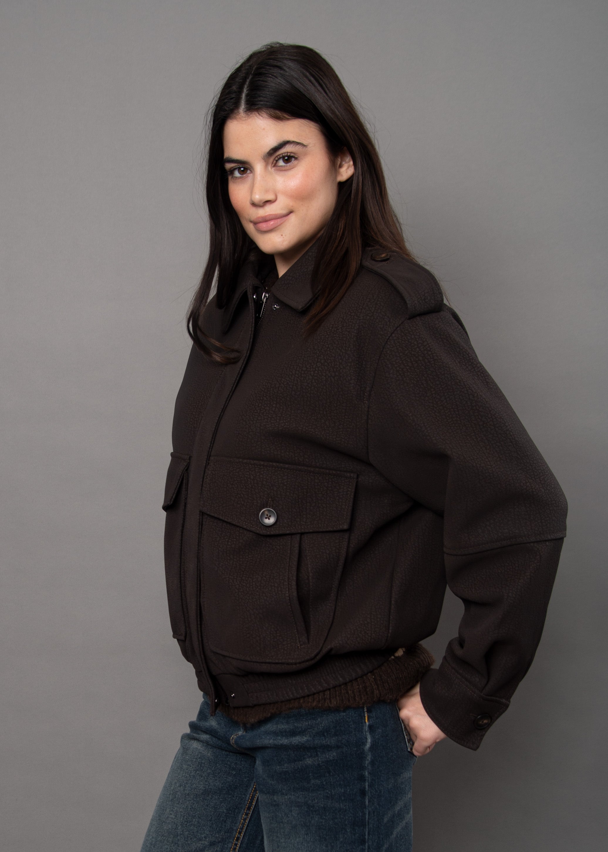 MIKAYA FUR COLLAR JACKET