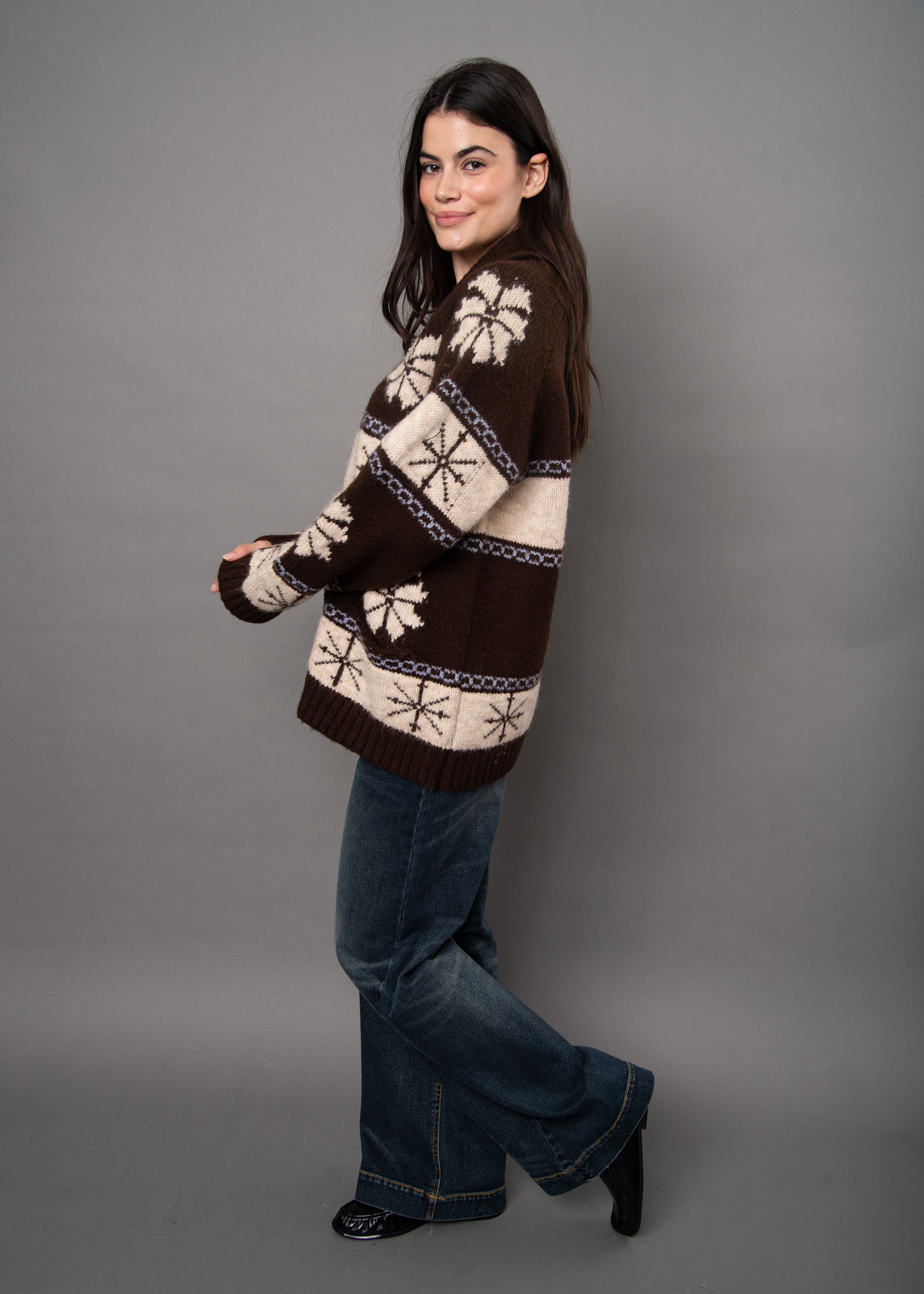 SAFFRON SHAWL NECK CARDIGAN